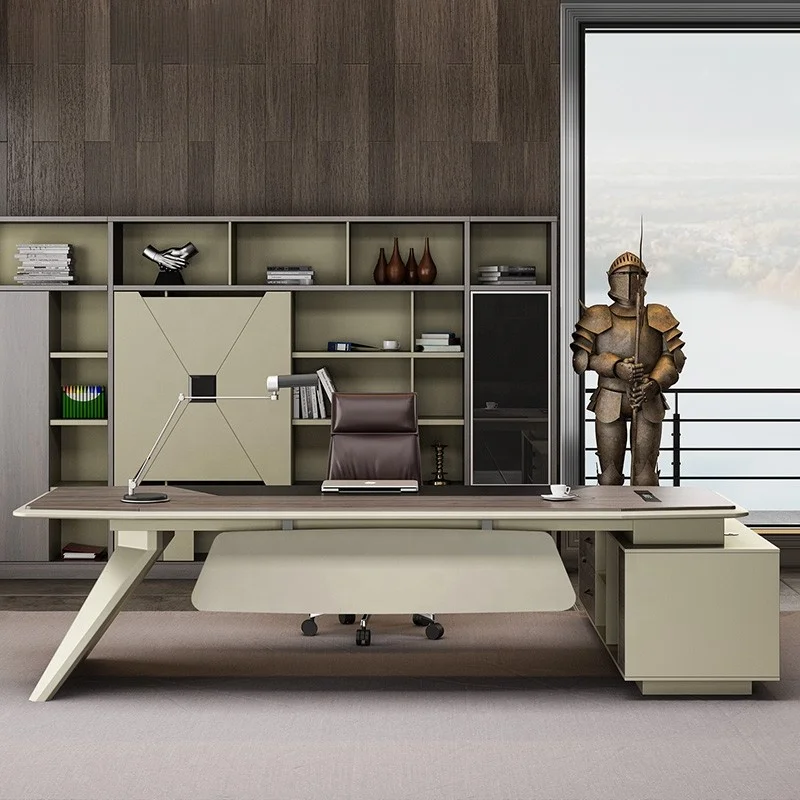 Luxury modern ceo L-shaped executive desk boss desk high-tech office furniture manager desk