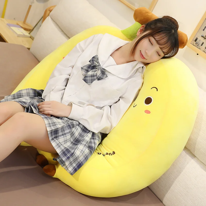 Kawaii Banana Stuffed Plush  Pillow Sleeping Cushion Pillow Living Room Doll for Children