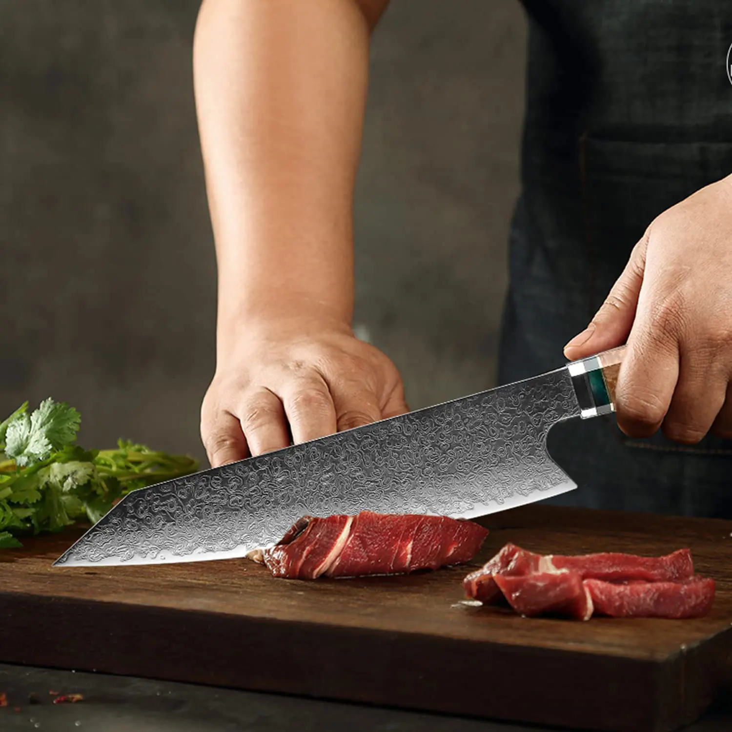 Japanese VG10 Damascus Steel Kitchen Chef Knife with Beautiful Epoxy Resin Handle