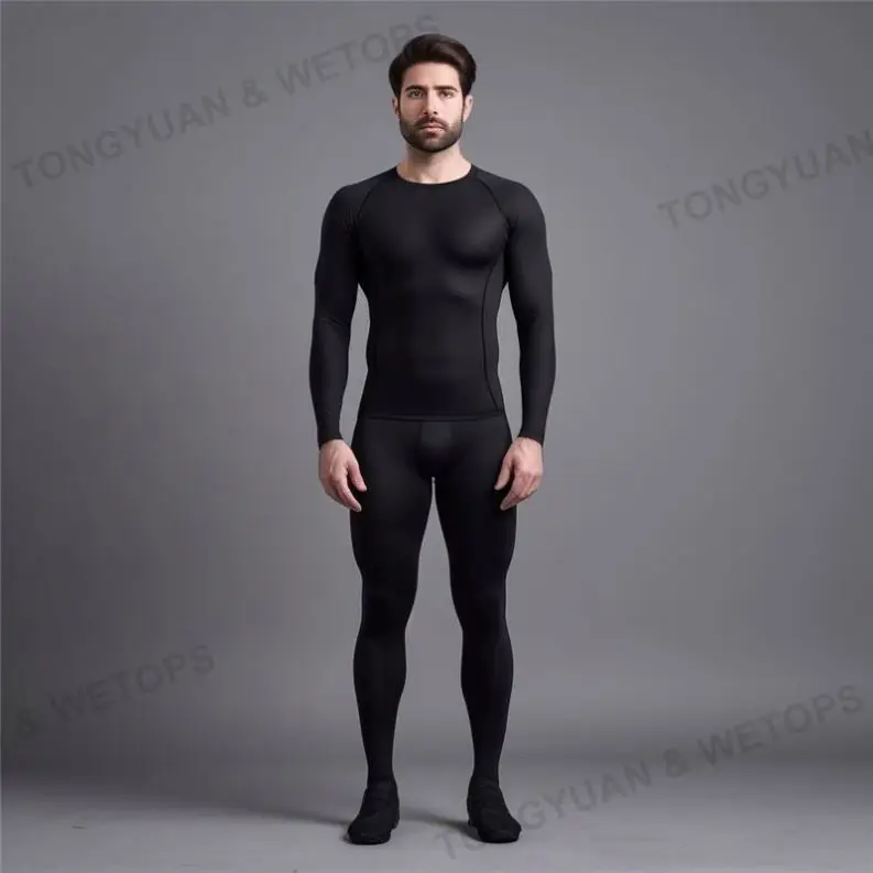Merino Wool Skin Tights Thermal Leggings Quick Dry Base Layer Black Long Pants Mens Underwear