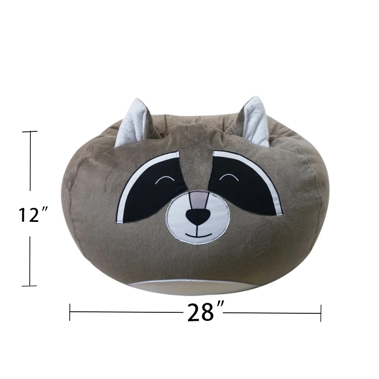Formaldehyde-free Indoor Kids Beanbag Animal Shape Bean Bag Chair sofa with Filling