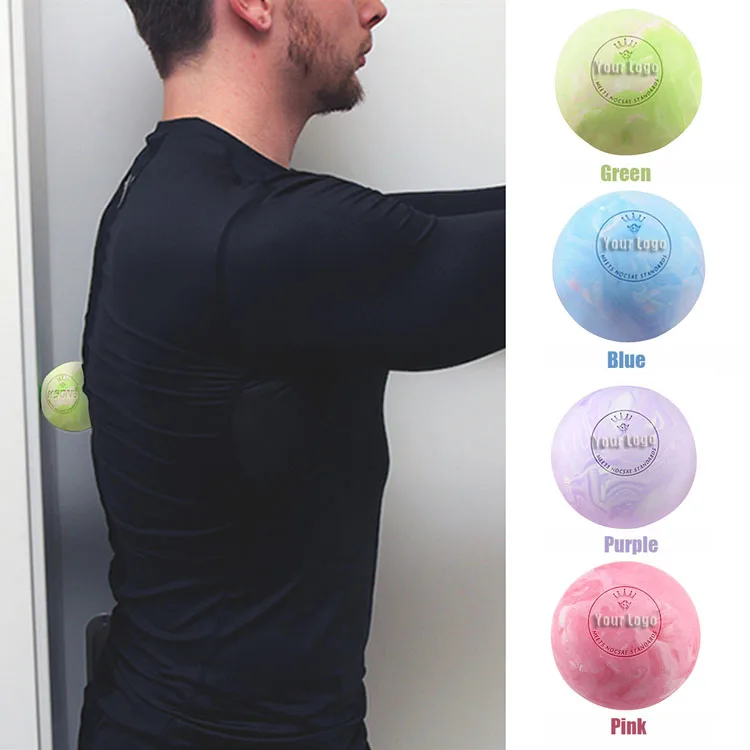Custom Fitness Rehab Therapy Silicone Colorful Massage Lacrosse Ball with Logo