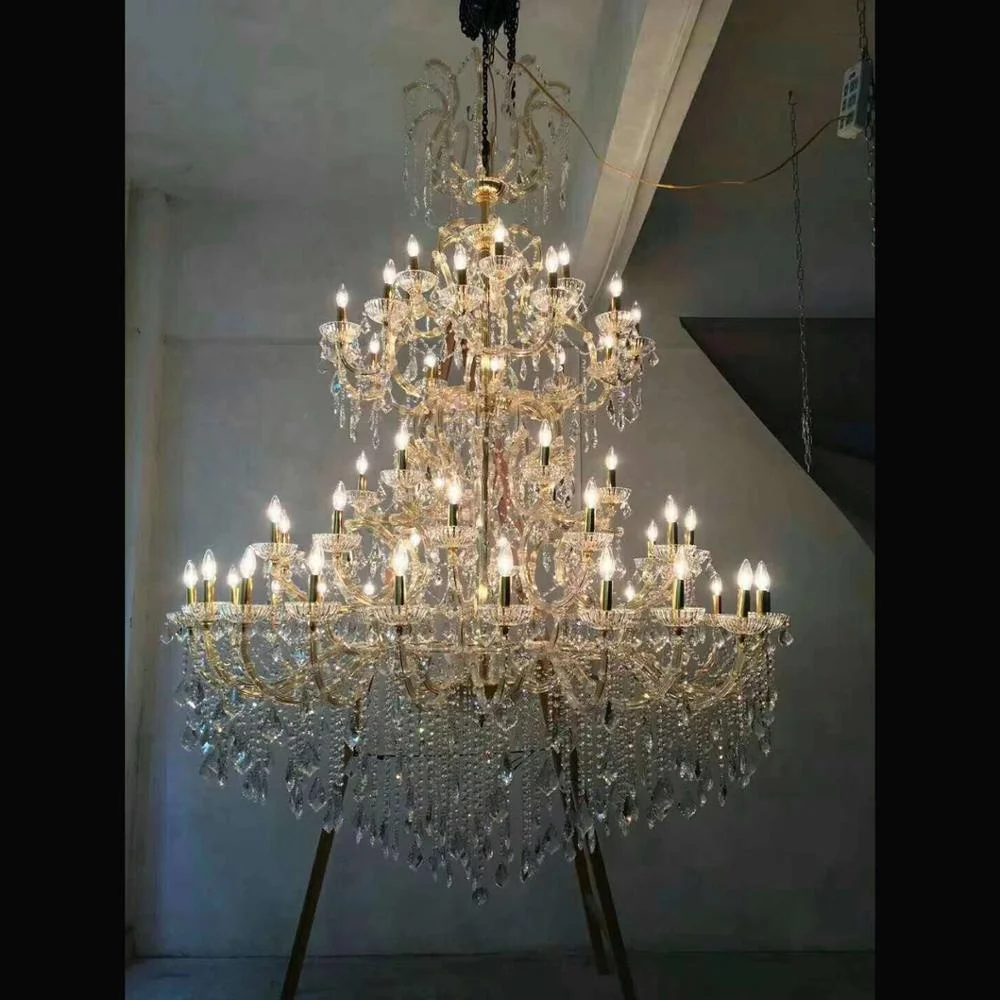 
big large hotel decoration lighting maria theresa crystal chandelier luxury for villa/home/stairwell/restaurant living room lamp 
