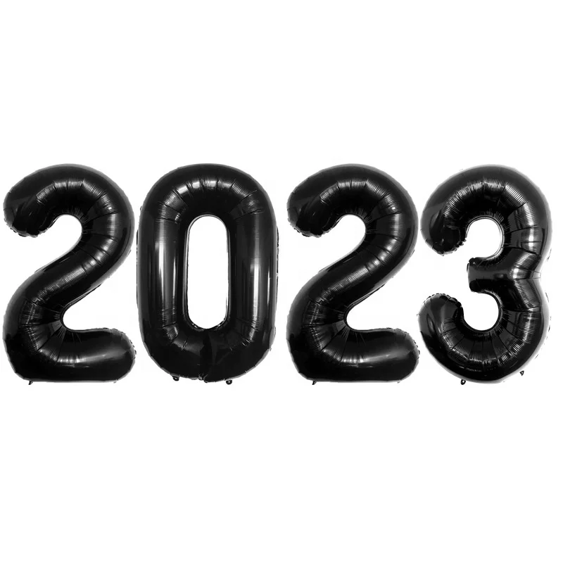 4 шт. 40-дюймовые 2024 фольгированные шары с цифрами 2023 новым