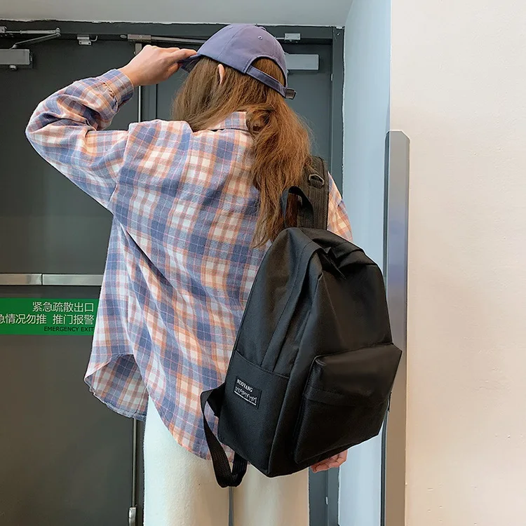 Large-capacity backpack Korean version of the simple girl small fresh ins wind shoulder bag high school college student bag