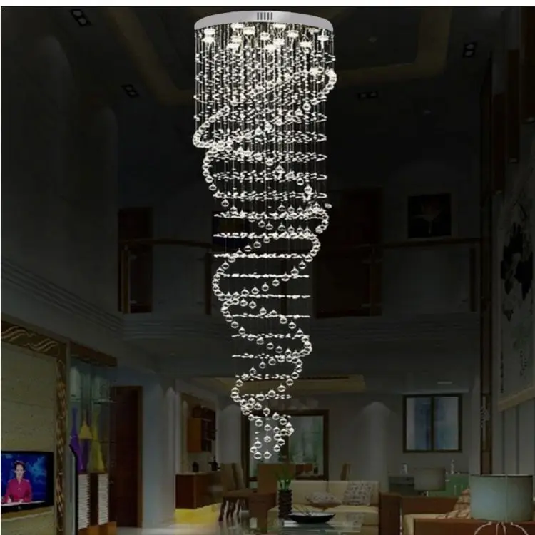 Staircase Crystal Chandelier Lighting Double Spiral Crystal Ceiling Lamp Living Room Bedroom Hanging chandelier