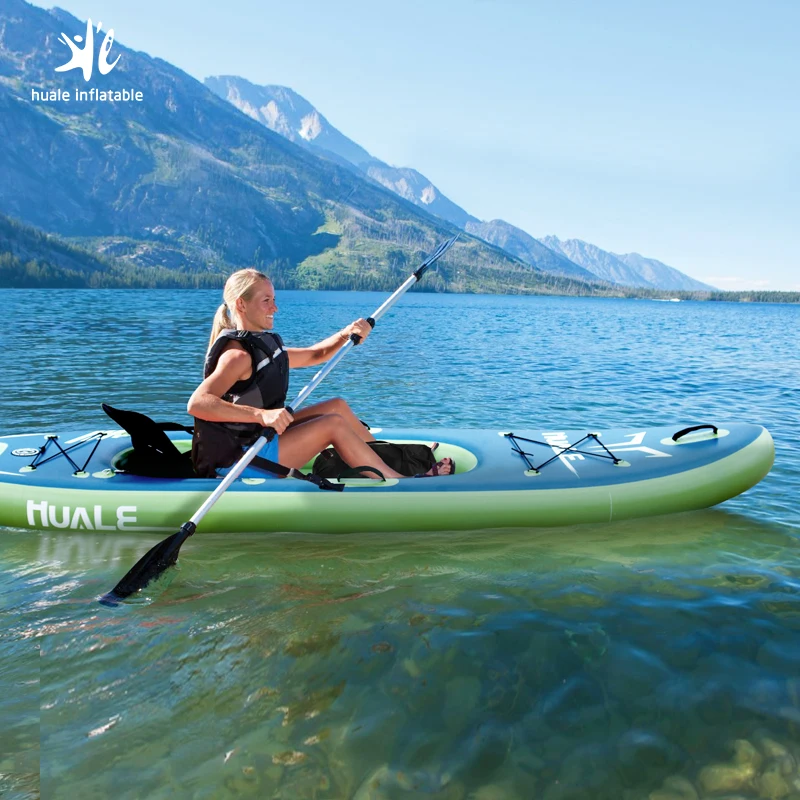 Wholesale Pvc Boat Tandem Kayak Inflatable Canoe 2 Person Inflatable Kayak Fishing Rowing Sightseeing Boat