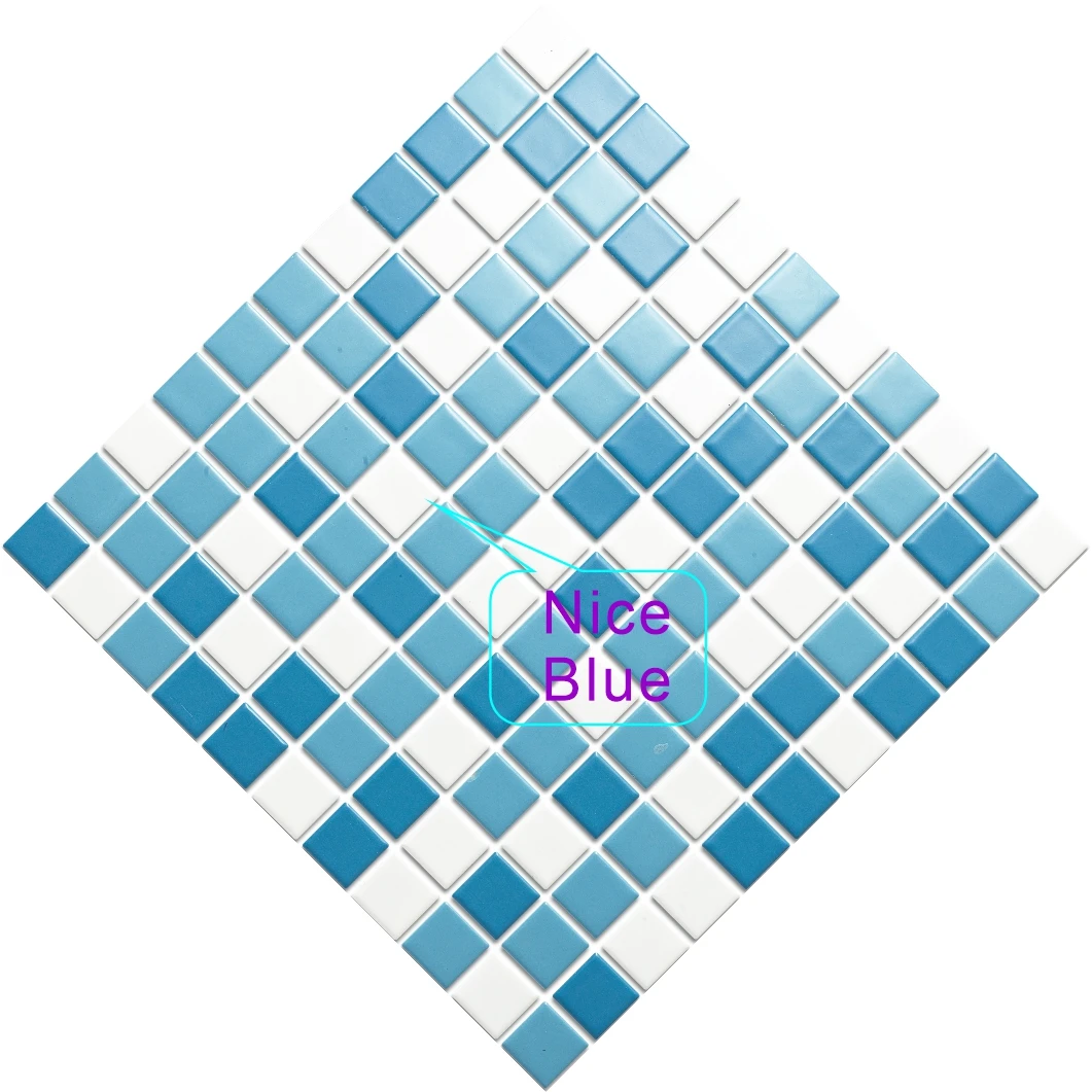 Bathroom Tiles Ceramic Penny Round Glazed Blue Shower Wall Mosaic Diameter 19mm Foshan Factory Price Cheap Penny Round Tile