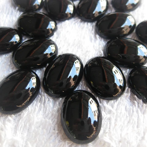 China Supplier stone black agate oval cabochons for jewelry setting