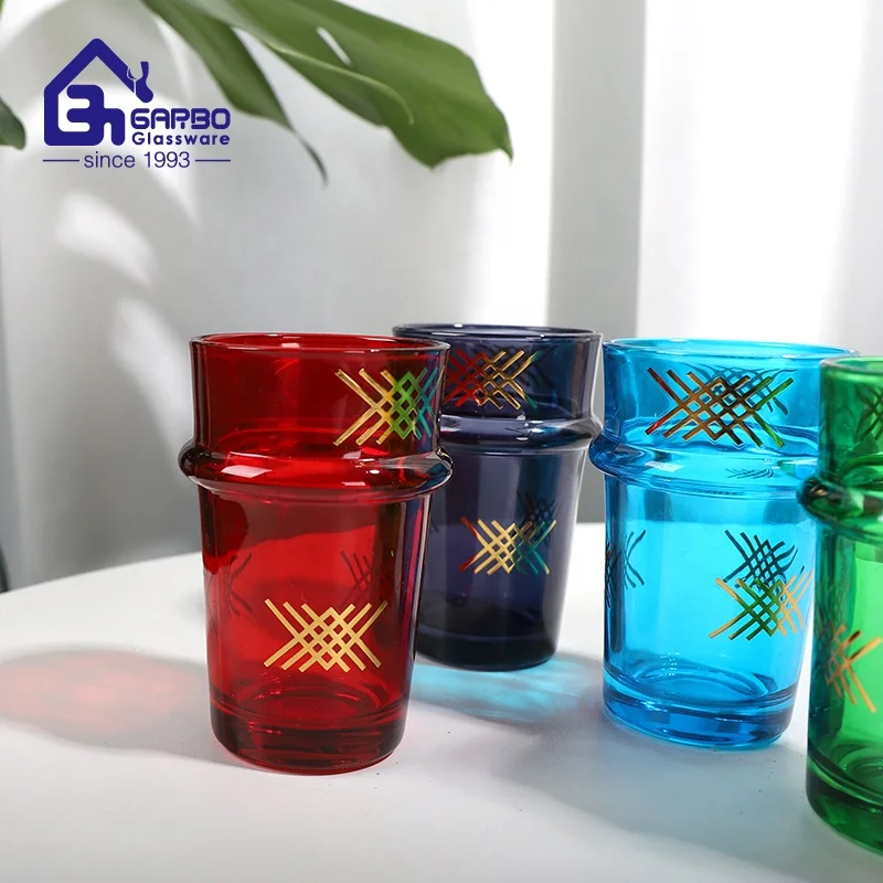 170ml arabic style color spray decal printing decorative moroccan tea cup turkish cups wholesaler supplier