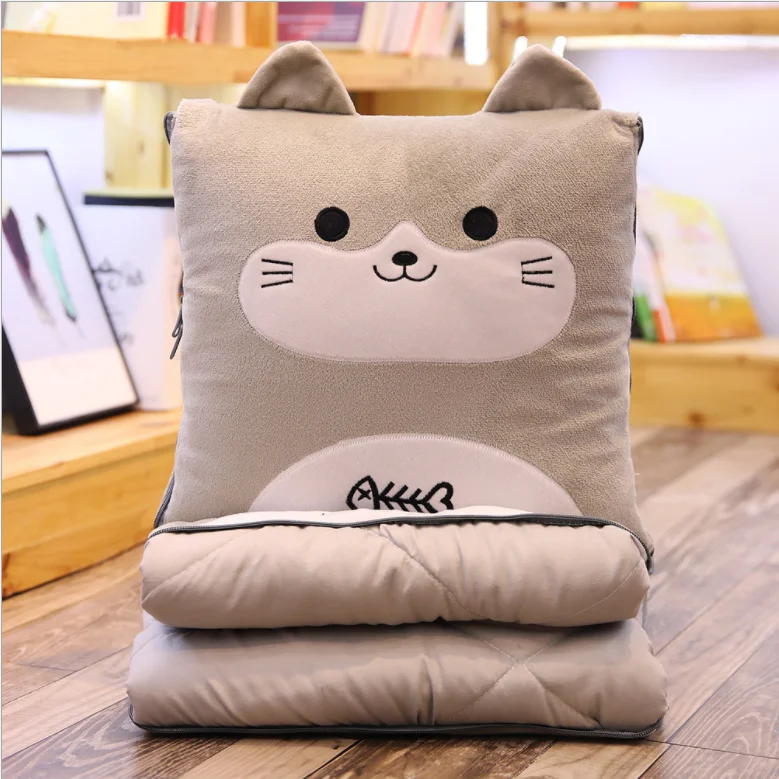
Creative cartoon air conditioner cushion multi-function throw pillow blanket Cushion 2 in 1 