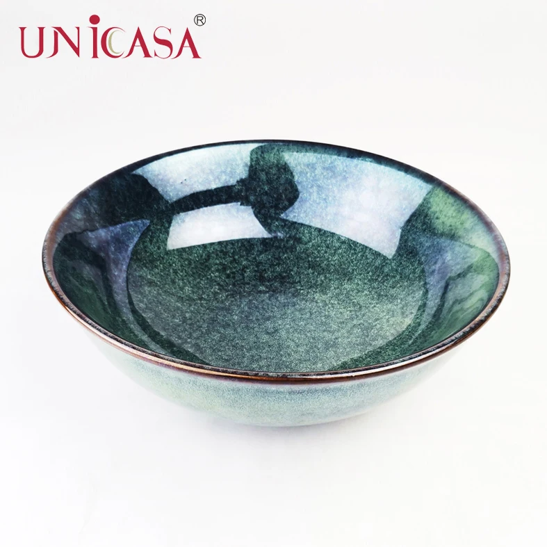 2022 New Reactive Porcelain Soup Bowl Ceramic Serving Bowl