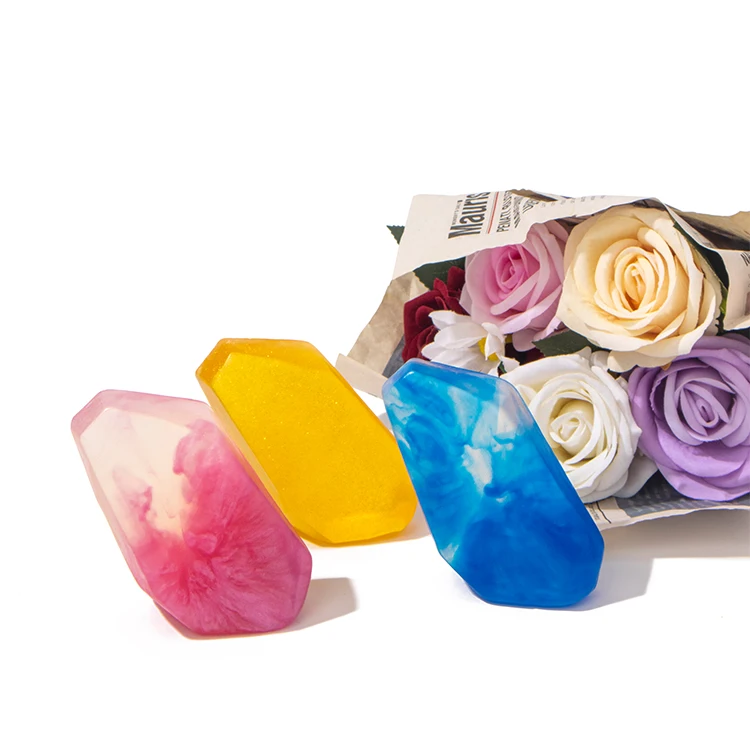 Cheap Factory Price Natural Organic Glycerin Soap Vegan Cbd Handmade Crystal Shaped Bar Soaps