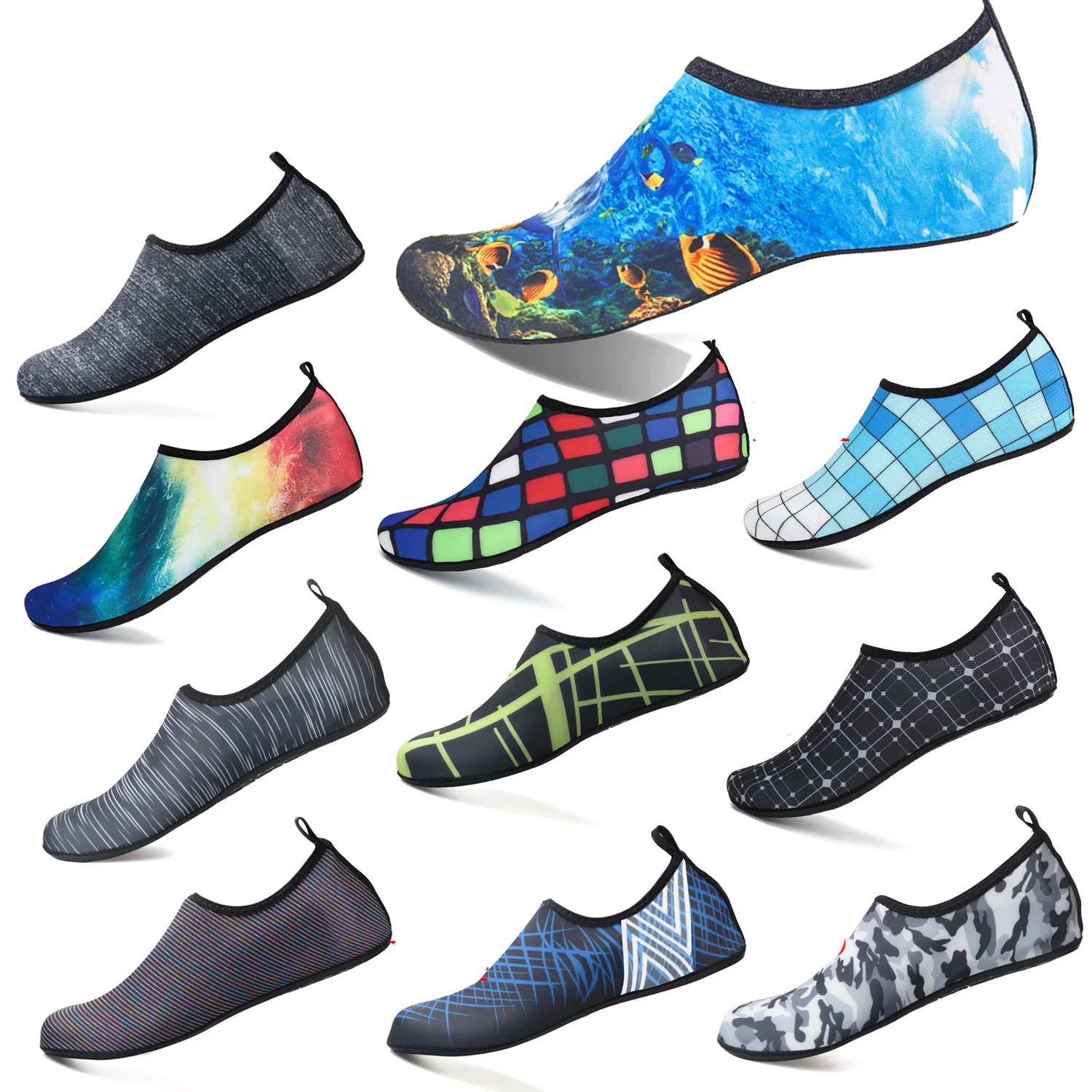 Custom Men Women Barefoot Water Skin Shoes Breathable Yoga Beach Socks Shoes Non Slip Quick-dry Aqua Water Socks