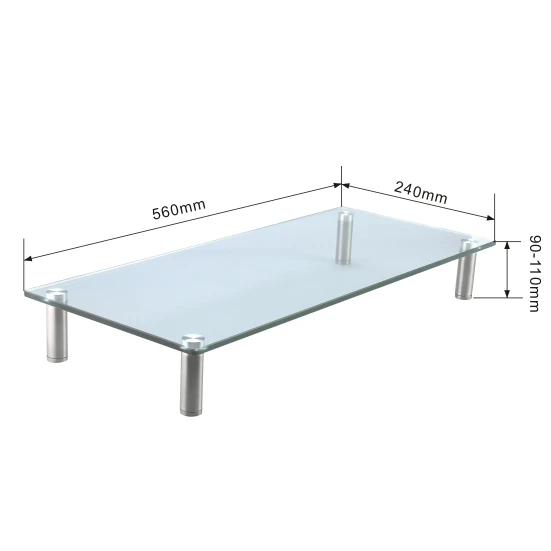 Wholesale glass meta computer riser deskl monitor stand riser with USB hub 2.0 3.0