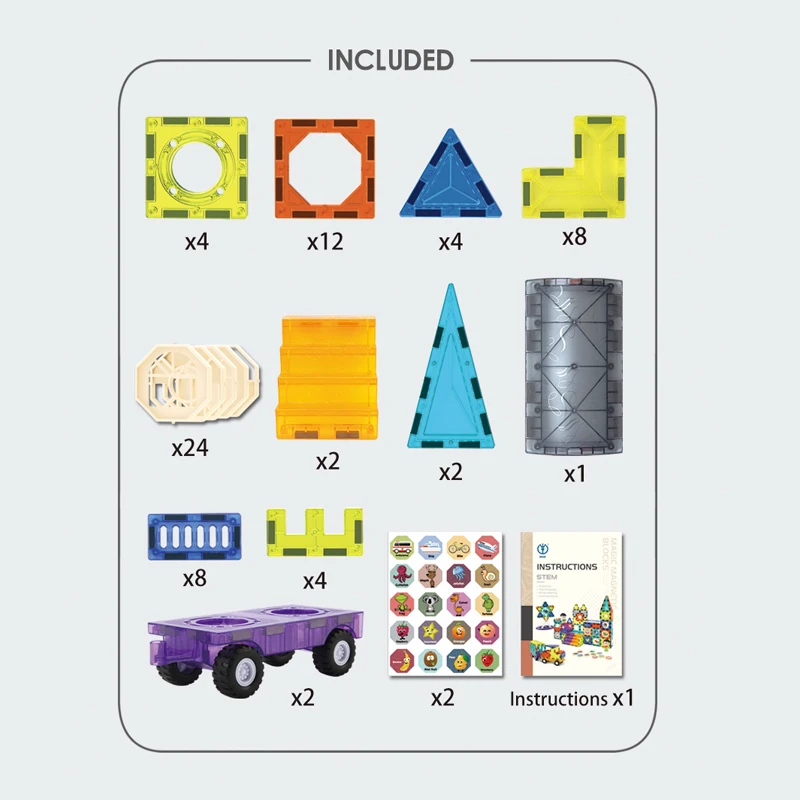 3D Color Tile Magic Building Block Set Toy Magnetic Brick Tiles For Kids Magnet Toys Building Tiles