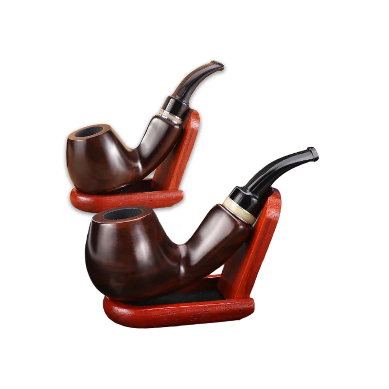 High-quality Ebony Wood Smoking Pipe Cigar Tobacco Pipe for Cigar Tobacco Gift Box