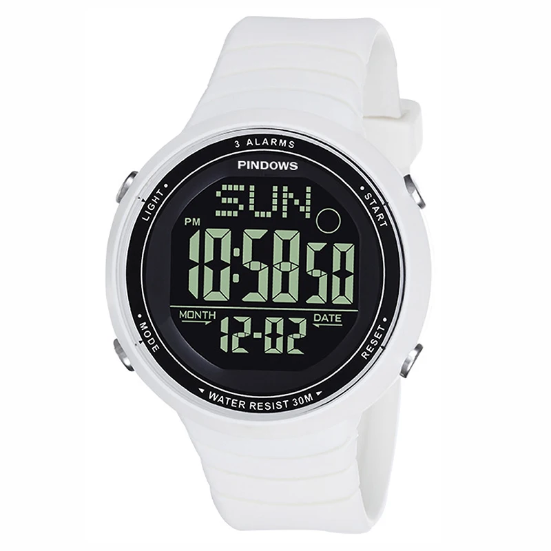 Pindows Custom Logo OEM Double Display luxury For Men low Price Electronic Silicone Bracelet Boys Digital Analog Digital Watch