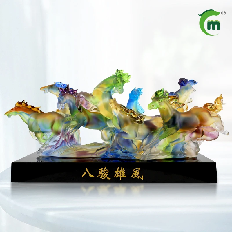 High quality Animal Crystal Figurine and Glass Crafts Horse Sculpture