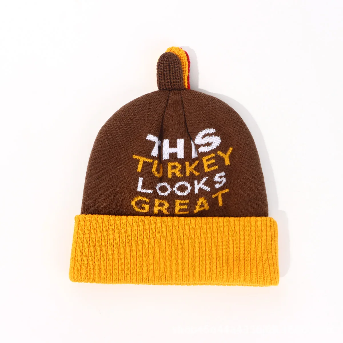 Winter Thanksgiving Turkey Hat Beanie with Pompom Fashion Woolen Warm Knit Cartoon Soft Headwear Funny Hat for Men Wome