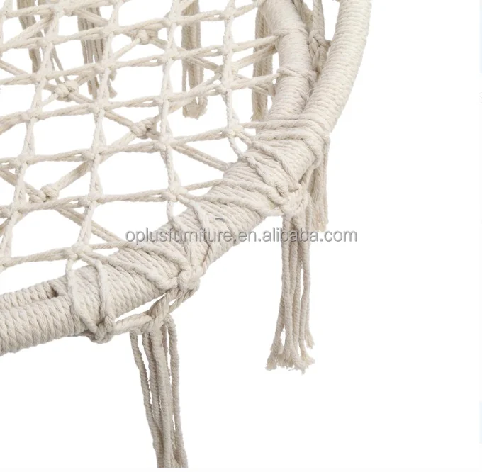 
ins popular fast delivery living bedroom garden camping patio nordic style cotton folding beige hanging chair swing hammock 