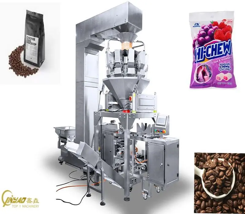 High speed multifunctional multihead weigher for sugar packaging and coffee bean packaging machine