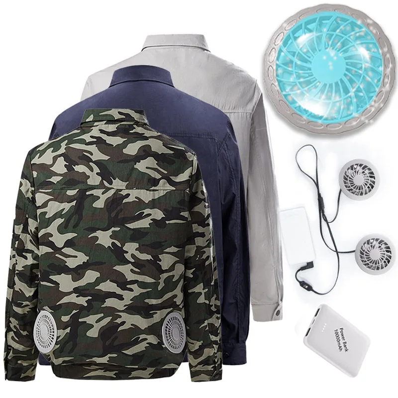 Hot summer worker wear 5v battery powered air conditional fan cooling jacket