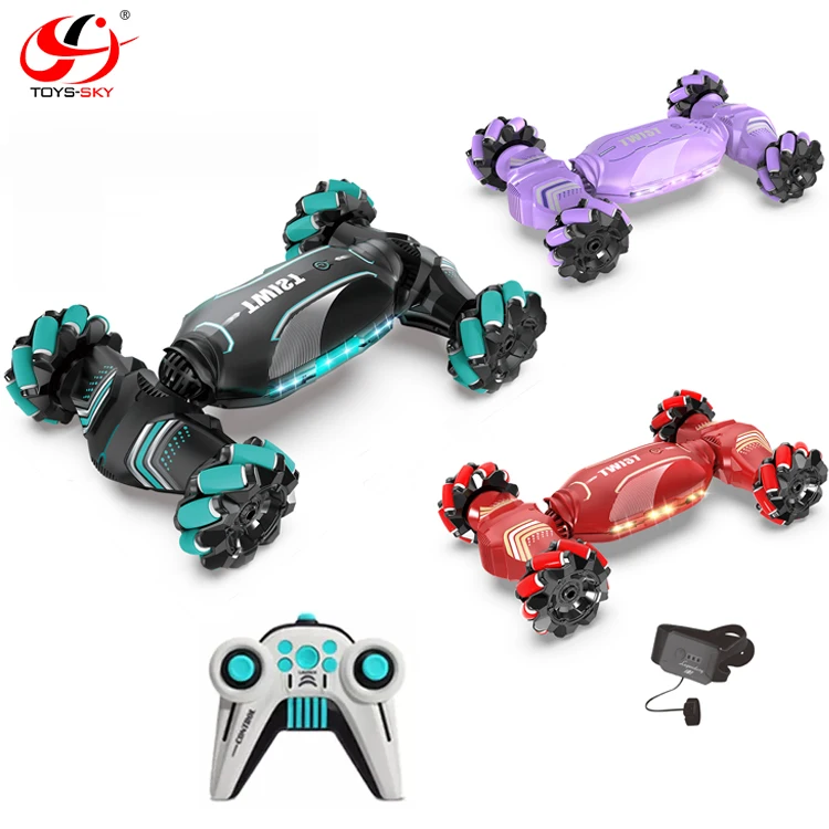 Cross border Kids climbing Double Sided Remote control stunt RC car Hand Watch Gesture Sensing Twist car Toy