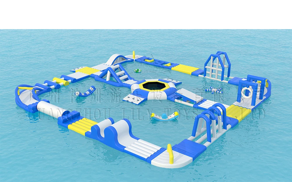lilytoys outdoor build inflatable aqua park blue customized water games park equipment inflatable water park price for sale