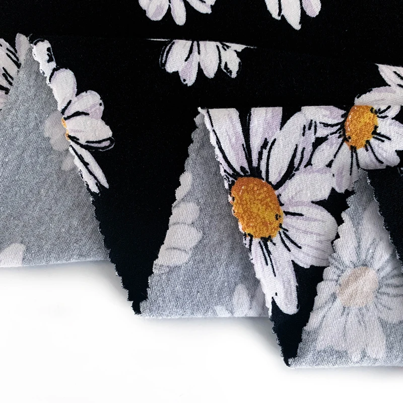 Cotton spandex floral print fabric for t shirt pajamas