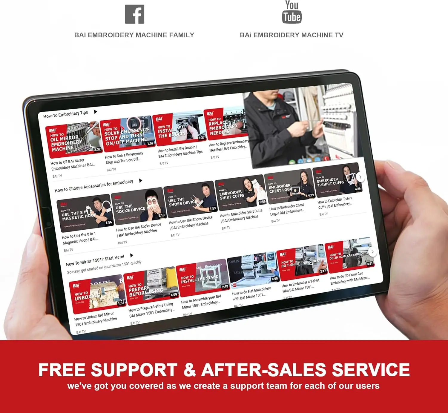 BAI THE MIRROR High Speed Single Head 15 Needle Computerized Multifunction Household Embroidery Machine For Beginners