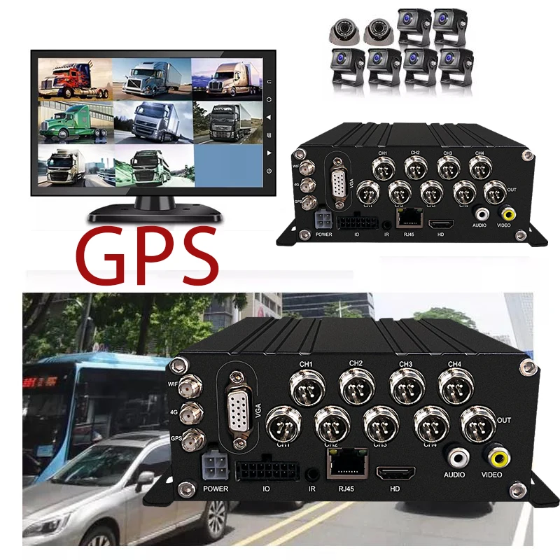 Customized Professional Channels Output Mobile For Big Vehicles Touch Screen Playback Channels Channels Tf Card 8Ch 4G Car Dvr