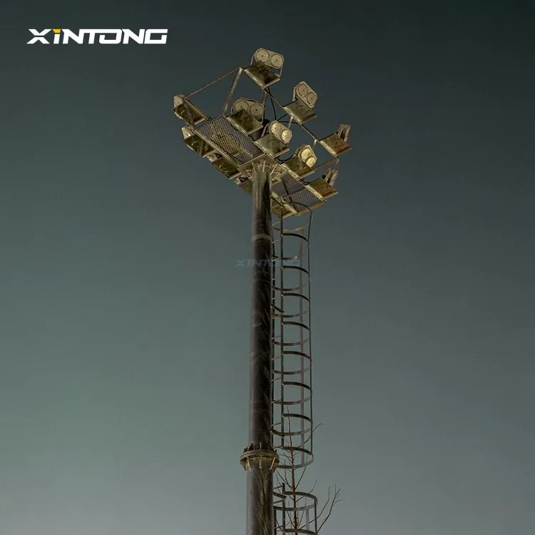 15-50m steel auto lift system high mast steel post with platform