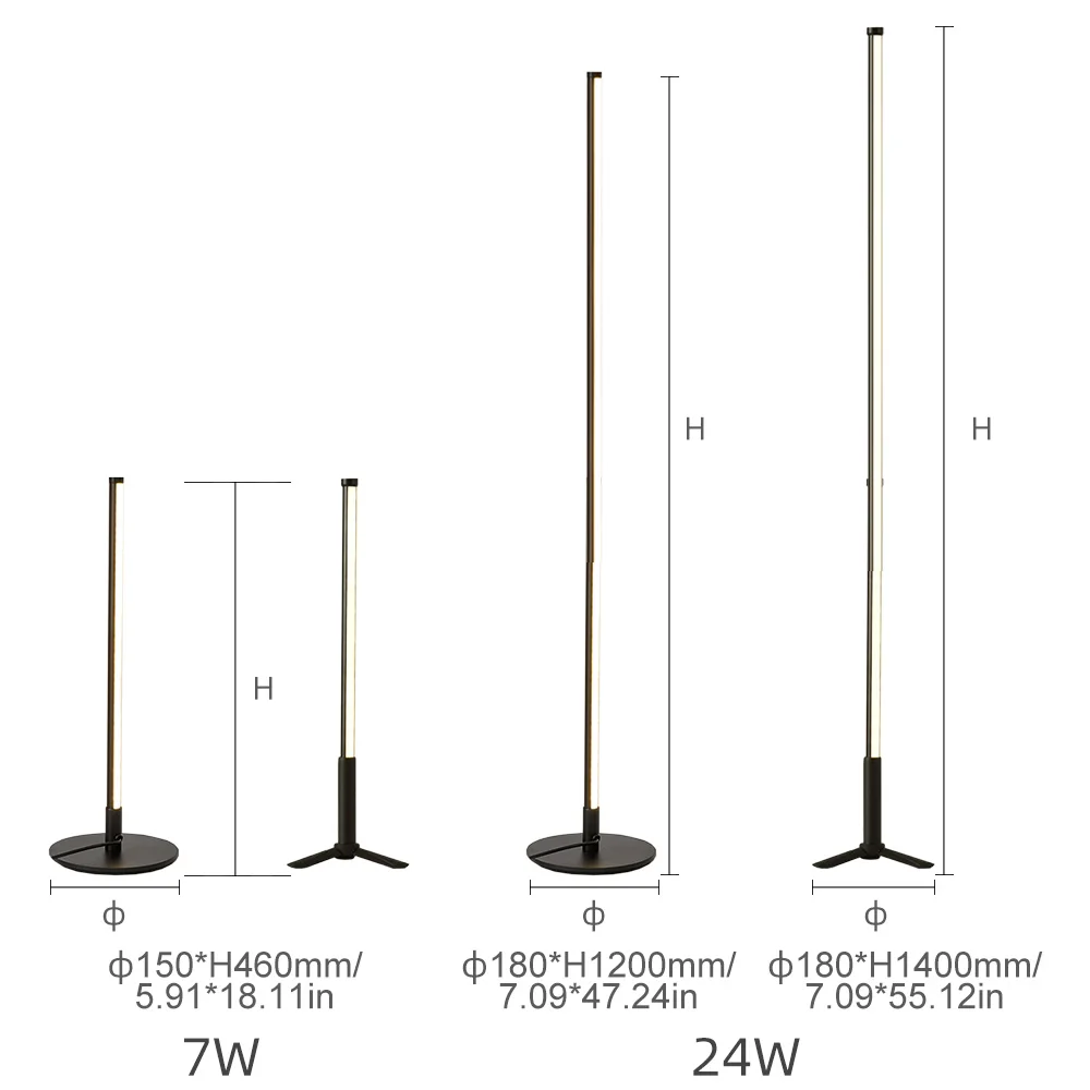 Dropshipping Nordic Modern Remote Controlled LED Light RGB Tripod Corner Floor Lamp For Living Room