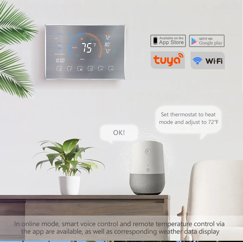 Becasmart BHP-8000 Wifi Thermostat Hvac Heat Pump WiFi Controller Thermostat Tuya WiFi Tuya Wireless Smart Termostato