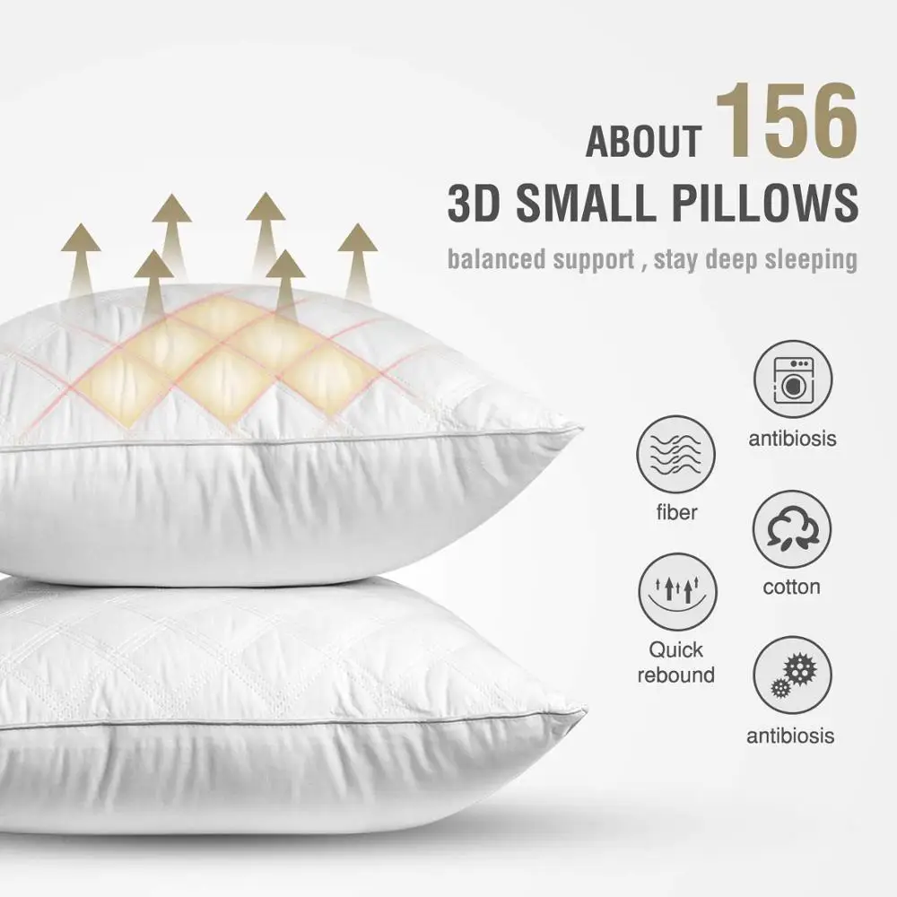 
Luxury Hotel Collection Gel Pillow Good for Side and Back Sleeper & Hypoallergenic, microfiber Filled Pillow 