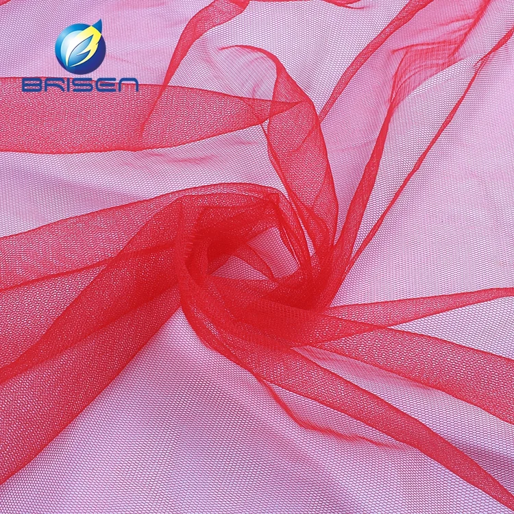 De качество al por mayor de фабрика colorido 30D 100% suave нейлон bordado tul