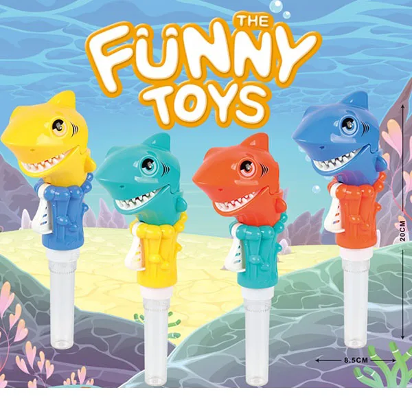 Wholesale amusing child shark open mouth candy toys with hard candy