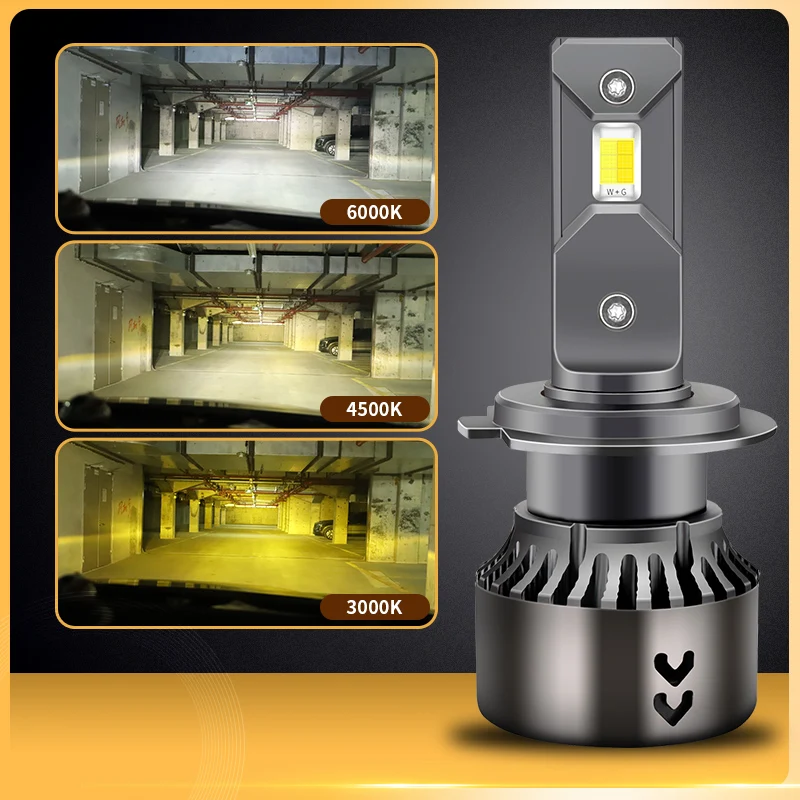 
M5 75W three color temperature two color automobile LED headlamp fog lamp refitting super bright far and low light bulb h1h4h7h1 