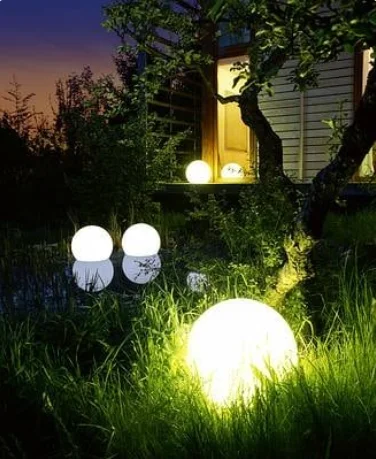 
Outdoor Warm Cold White Garden Path Waterproof Round Ball Light Yard Lawn Road Spot Landscape 