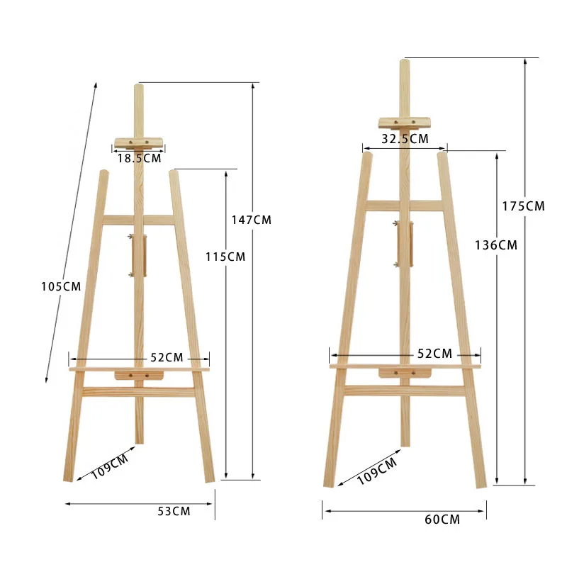 Hot sale contemporary modern cheap Foldable lift sketch art easel sketch painting board advertising display pine easel