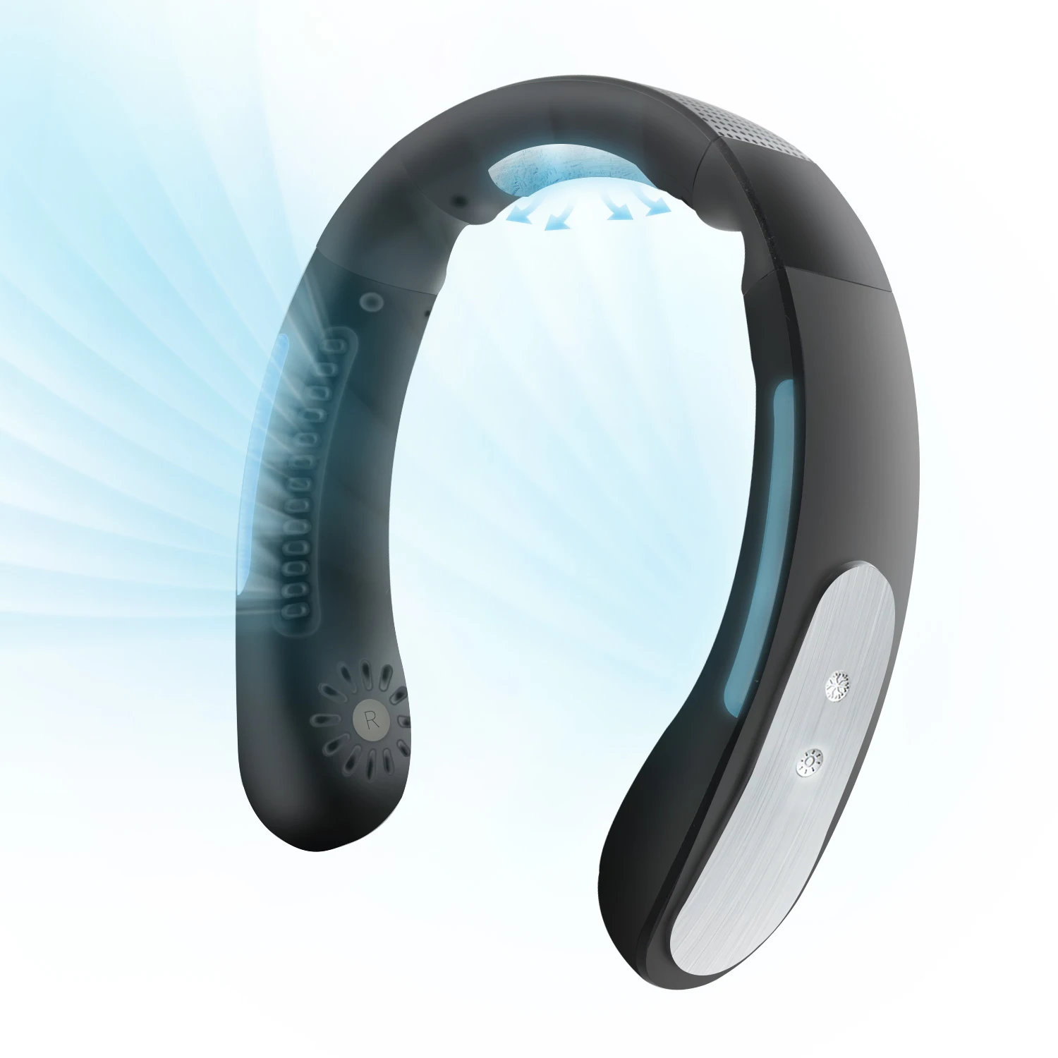 2022 Portable Mini Rechargeable Lazy New Arrival Hanging Neck Fan Outdoor Sports Wearable Fan Usb Leafless Air Cooling Fans