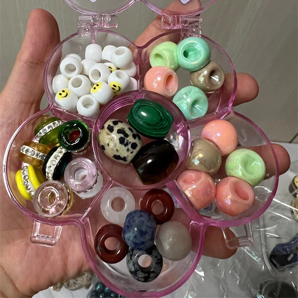 Mylulu Free Samples Wig Braid 16*18*5mm Natural Stone Big Hole Beads for Jewelry Making&Hair Braid