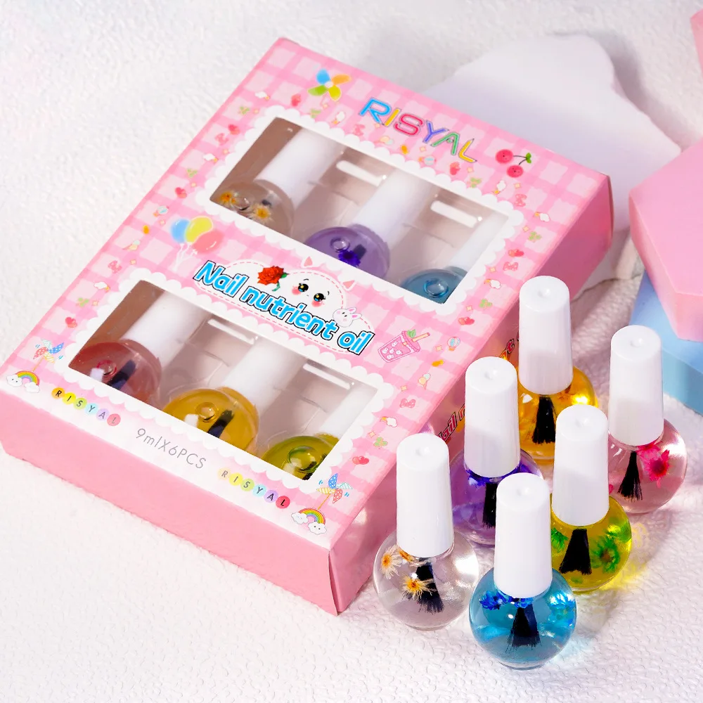 Custom Logo Dried Flower Cuticle Nutrient Oil Nails Kit Set Box Repair Damaged Nail Care Oil Treatment Cuticle Oil