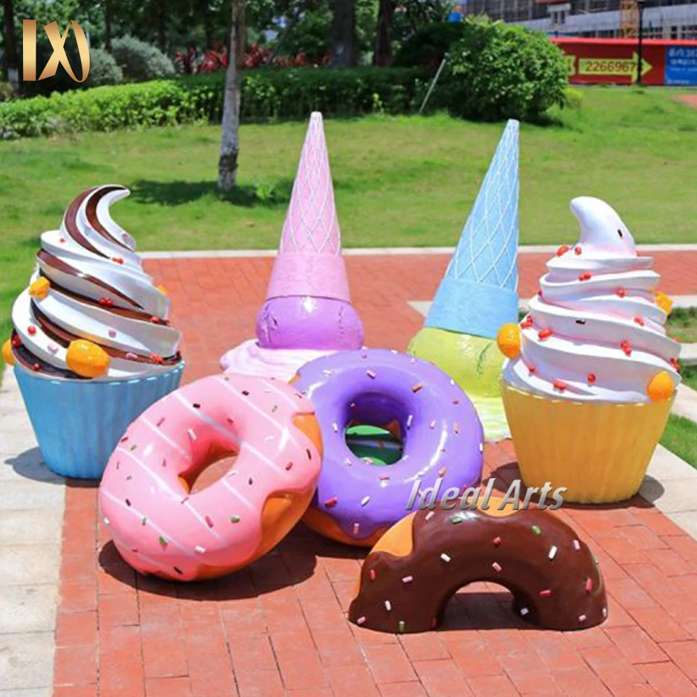 Ideal Arts Customize outdoor Large Food Giant Fiberglass resin macarons Statue