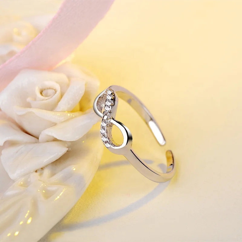 Never Ending Love Design Gold Plated Silver Wedding Ring Price For Couple