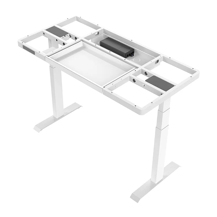 home office  motorized stand up standing desk frame with drawer