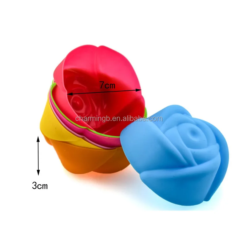 Food Grade BPA free Reusable Nonstick Silicone Muffin Baking Cake Cups Cupcake Liners