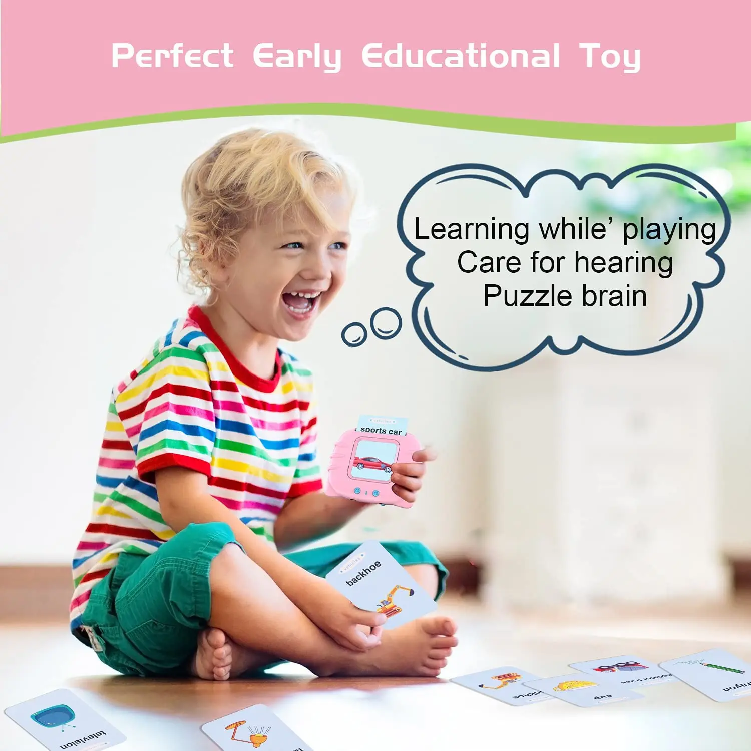 Sight Words Electronic Educational Learning Toys for Toddlers 2-4 Years Kids Flashcard Early Toys Device