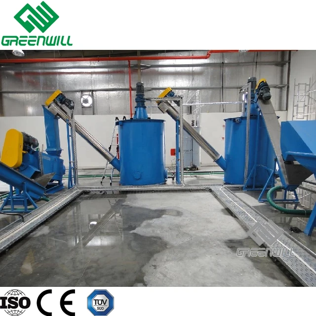 Waste PP PE PET Plastic bottle washing recycling machine for Polyester staple fiber